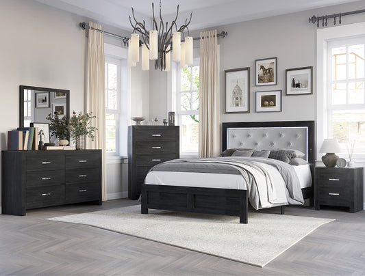 Jaylen Queen Bedroom Set - Bed, Dresser, Mirror, 1 Nightstand