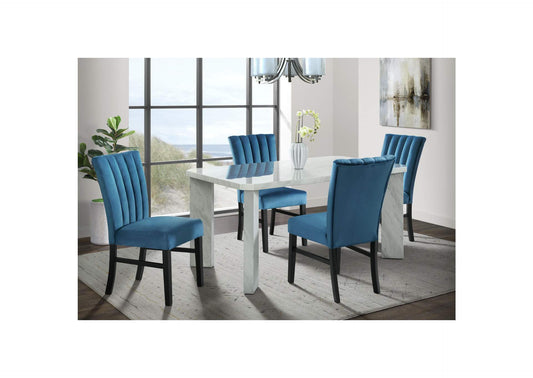 Bellini White Rectangle Dining Table and 4 Bellini black/navy Meridian Black or Meridian Grey Chairs