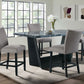 Beckley Counter Marble Table in Dark and 4 chairs