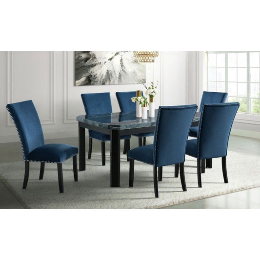 Francesca Rct. Gry Marble Table with 4 Chairs