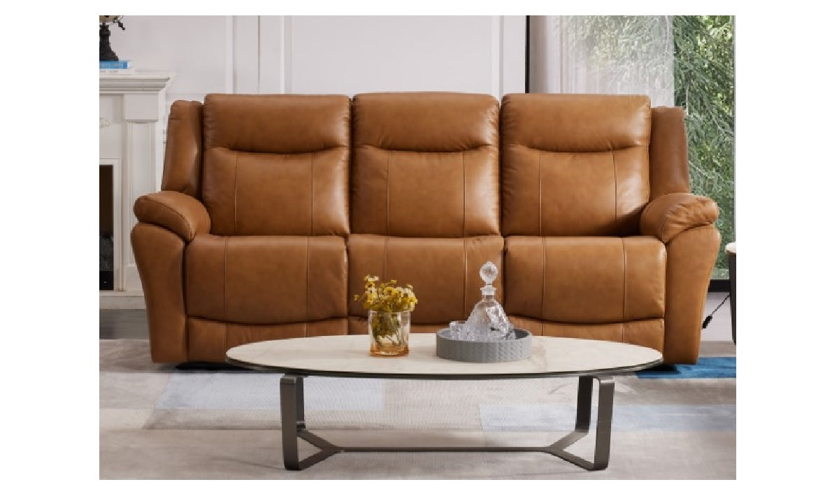 Top Grain Leather Madrid Canyon Power Reclining Sofa