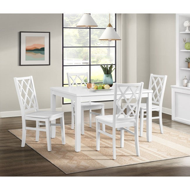 Kona White Rect Dining Set