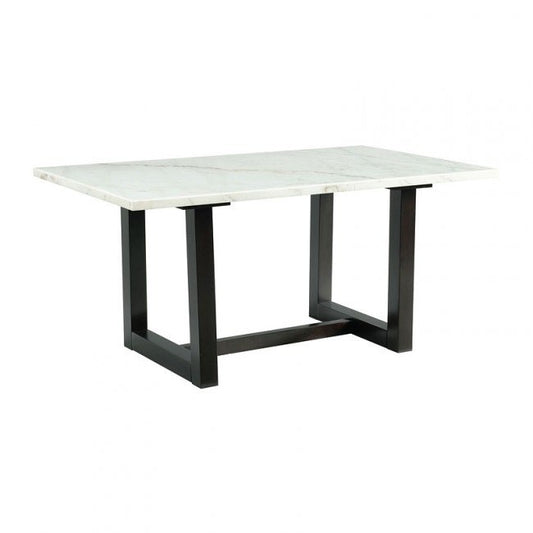 Felicia Dining Table w/white Marble Top Dark
