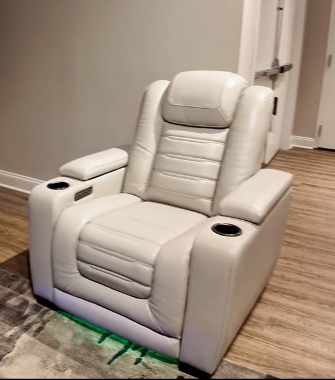 Top Grain Leather Match Cosmo Fog Zero Gravity Power  Recliner