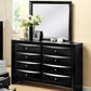 Emily King Bed Room set Black- K Bed, Dresser and Mirror