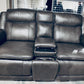 Top Grain Leather Match Softee Charcoal Power Zero Gravity Reclining  Sofa And Loveseat w/ Wireless Charging