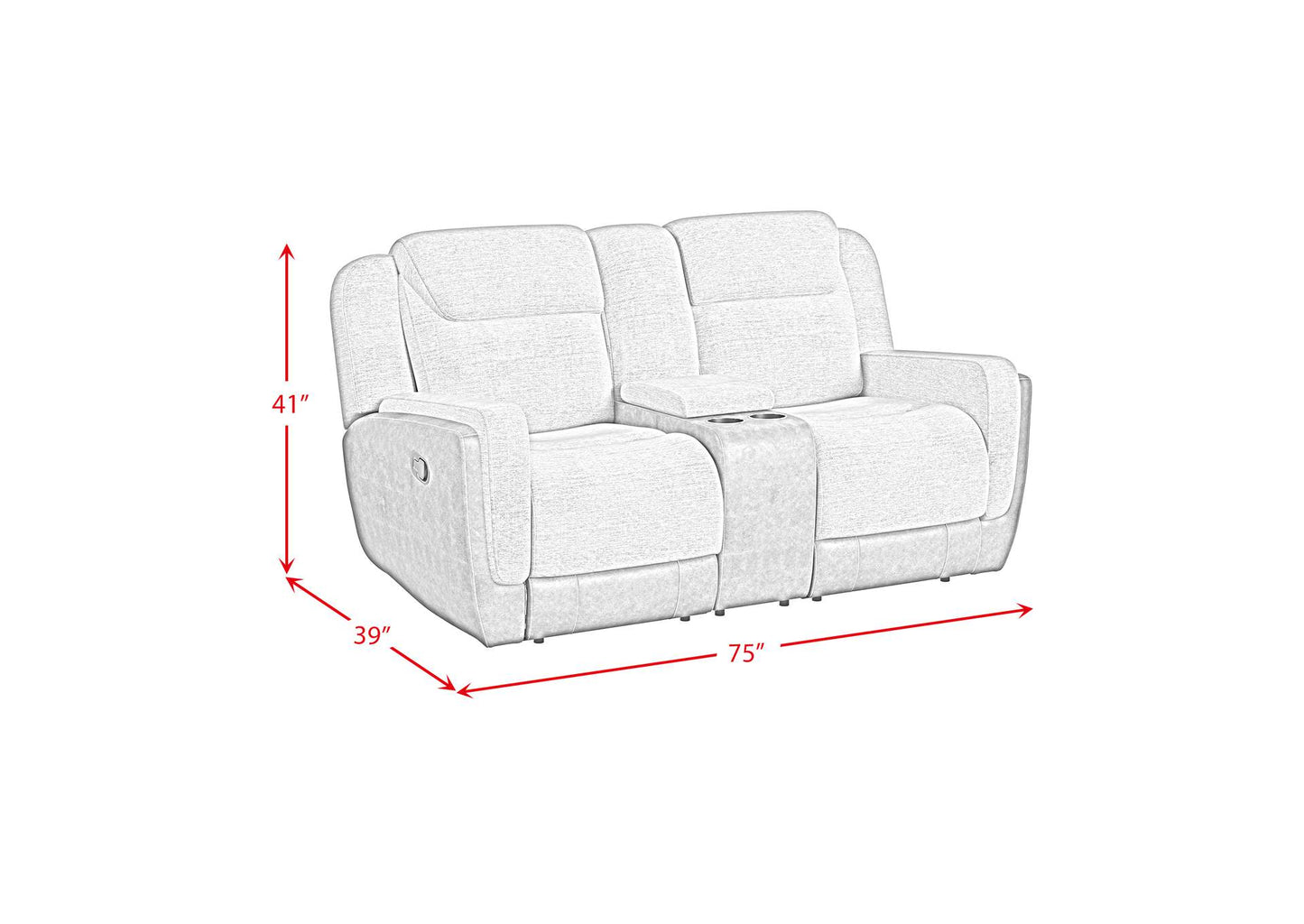 Hornet Motion Reclining Loveseat in Rancho Grey