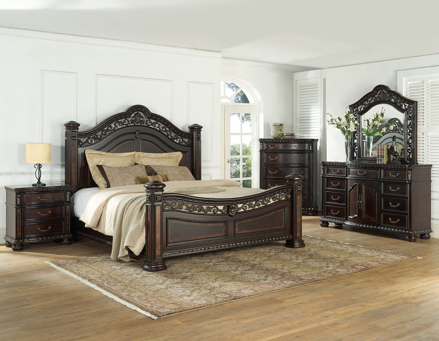 Monte Carlo Queen Set - Bed, Dresser, Mirror, 1 Nighstand