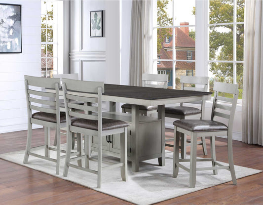 Hyland Grey Counter Height Table & 6 chairs