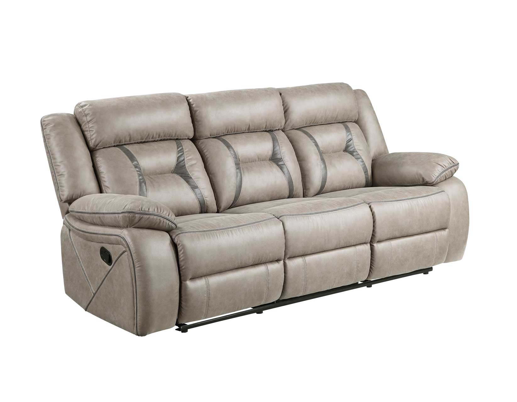 Tyson Grey Dual Reclining Sofa W Drop