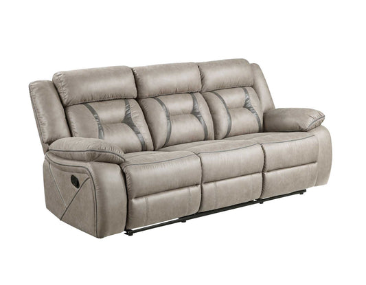 Tyson Grey Dual Reclining Sofa W/ Drop Tray