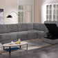 Brisbane Granite Chenile 7PC Power Sliding Chaise Modular Sectional