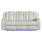 Carlos Power Reclining Sofa w/LED Lighting in Pebble Oyster