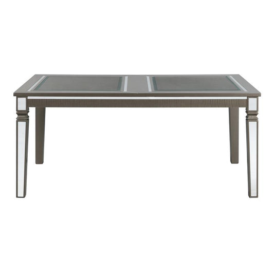 14.5 Mirrored Copper Dining Table 68X42 W/ 4 Pascal Grey Chairs LAST ONE
