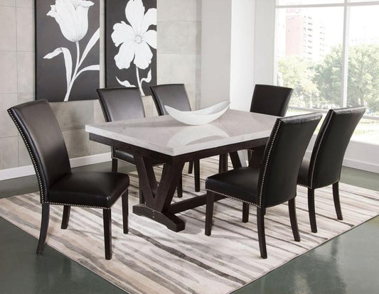 Finley Wh 72" Marble Tb/& 4 Chairs (CLEARANCE )
