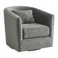 Stanton Swivel Chair In Mercer Metal W/nails