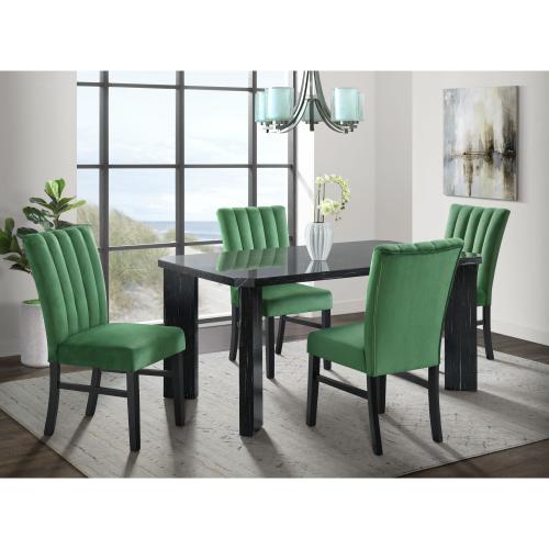 Bellini Grey Rectangle Dining Table and 4 Bellini Chairs- MULTIPLE COLORS (Black, Grey, Navy, Green)