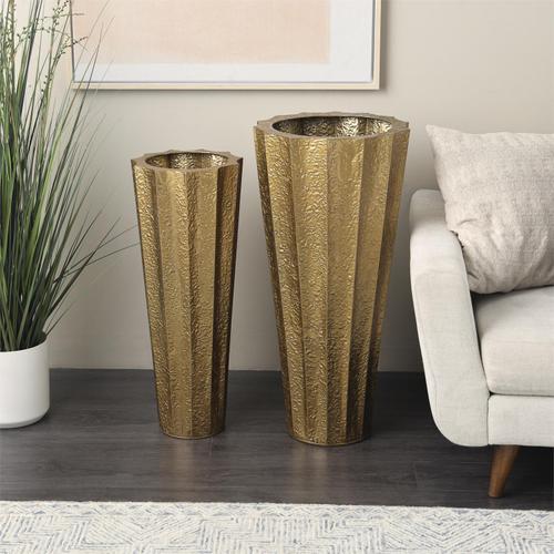 Aluminium Gold Floor Vase 30"H