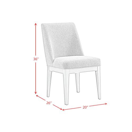 Elma Dining Side Chair in Almond White Fabric