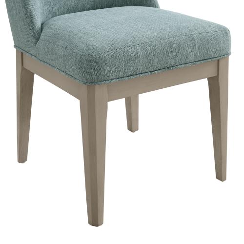 Elma Dining Side Chair in Almond Blue Fabric