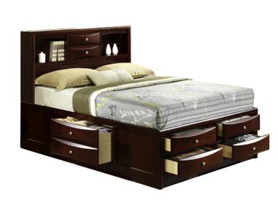 Emily King Bed Room set Espresso- K Bed, Dresser and Mirror