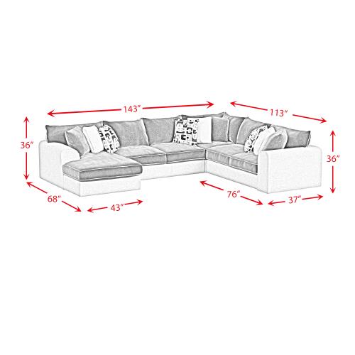 Klein 3PC Sectional in Zaftig Ebony Clearance