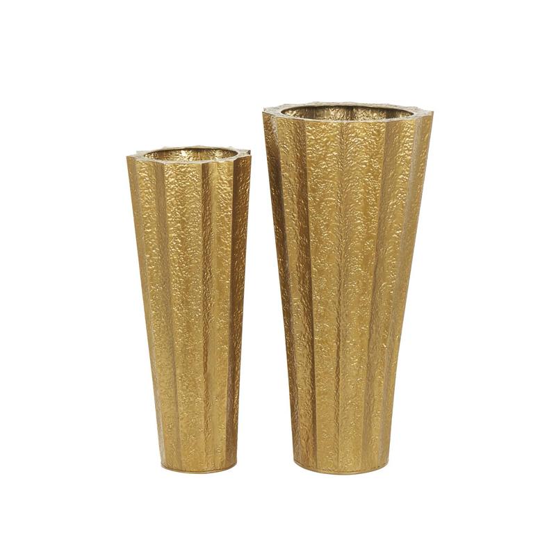 Aluminium Gold Floor Vase 30"H