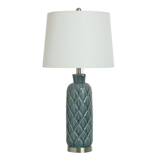 Blue Gray Ceramic Table Lamp