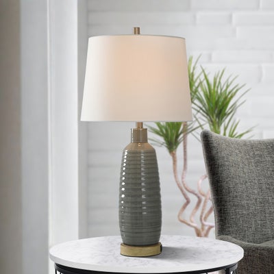 Gray Washed Ceramic Table Lamp