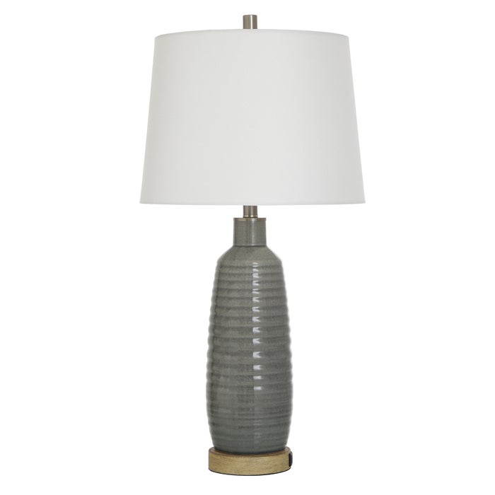 Gray Washed Ceramic Table Lamp