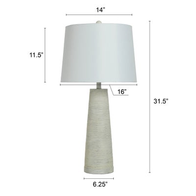 White Washed Cone Table Lamp