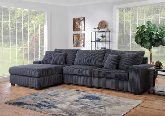 Libby Charcoal 3PC Sectional with Reversible Chaise