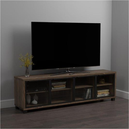 Aged Walnut 4-Door 71" TV Stand (CLEARANCE)