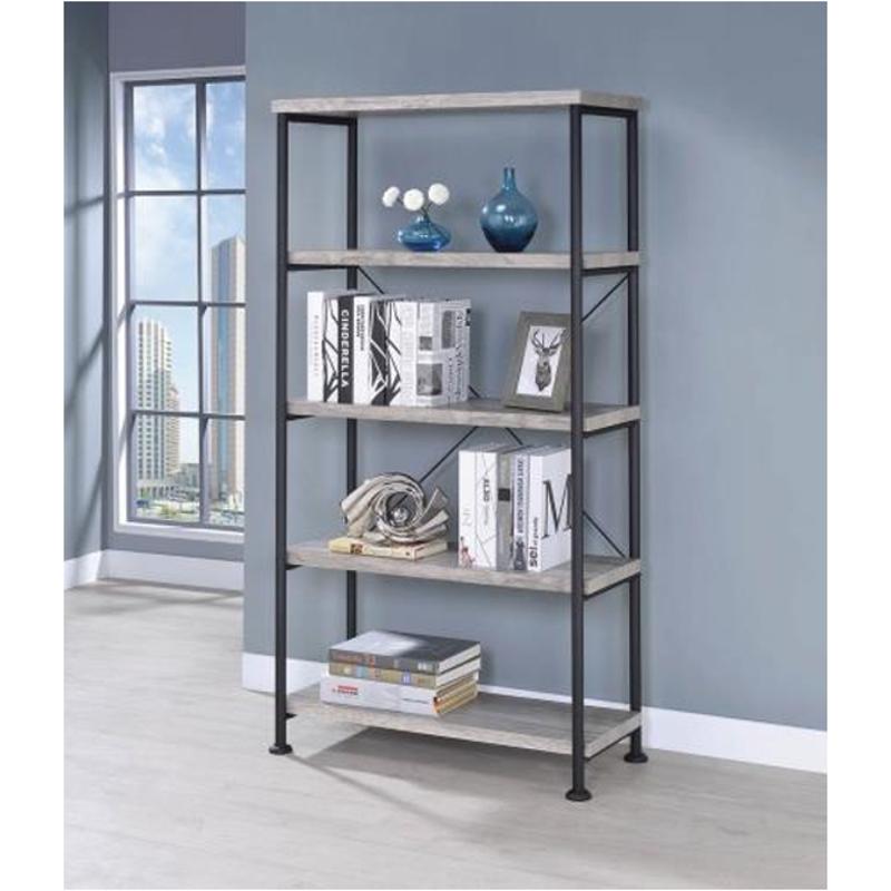 Analiese Grey Driftwood 4-Shelf Bookcase in Grey Driftwood