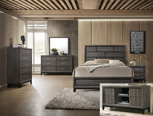 Akerson King Bedroom Set - Bed, Dresser, Mirror, 1 Nightstand