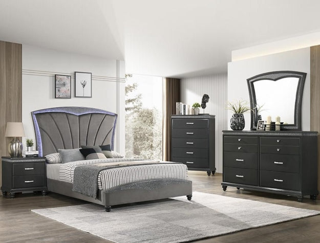Frampton Queen Set  Dresser, mirror ,,1 Nightstand ,Queen Bed