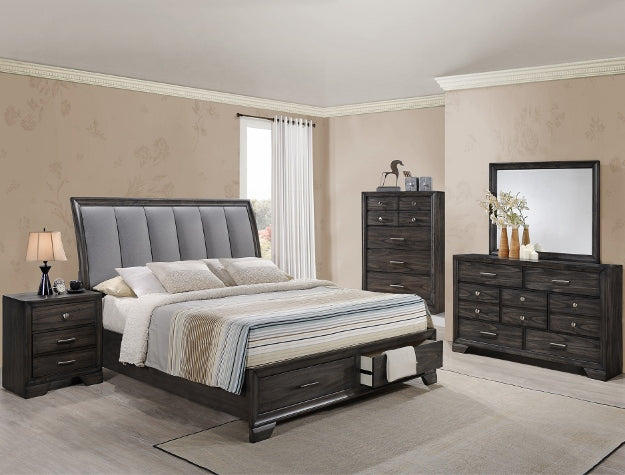 Jaymes King Bedroom Set - Bed, Dresser, Mirror, 1 Nightstand