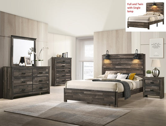 Carter King Bedroom Set - Bed, Dresser, Mirror, 1 Nightstand