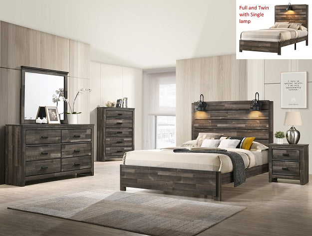 Carter Queen Bedroom Set - Bed, Dresser, Mirror, 1 Nightstand