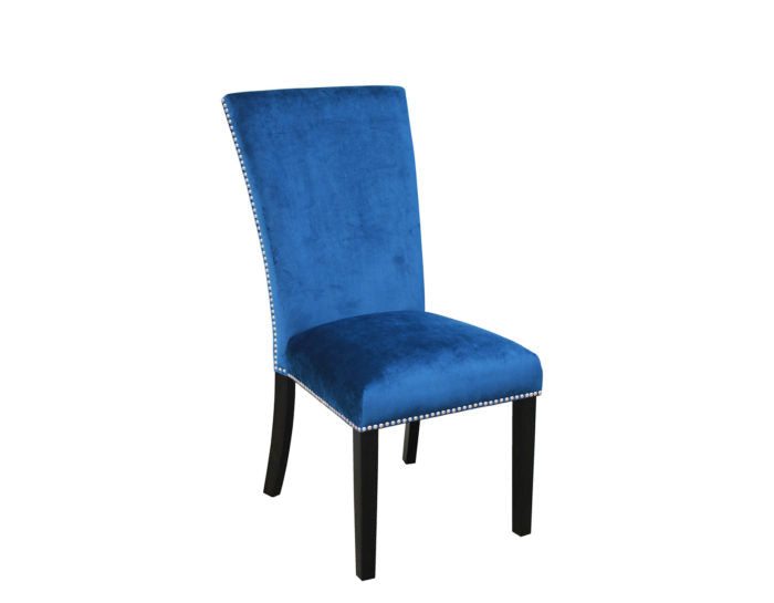 Camila Blue Velvet Regular Side Chair
