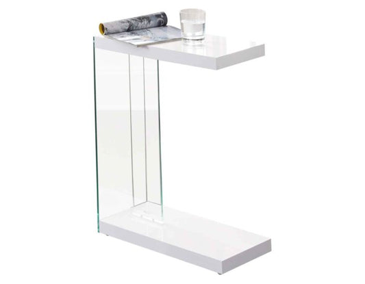 Elaina Glossy White Chairside End Table