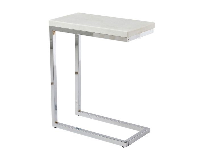 Echo White Marble Chairside End Table (CLEARANCE)