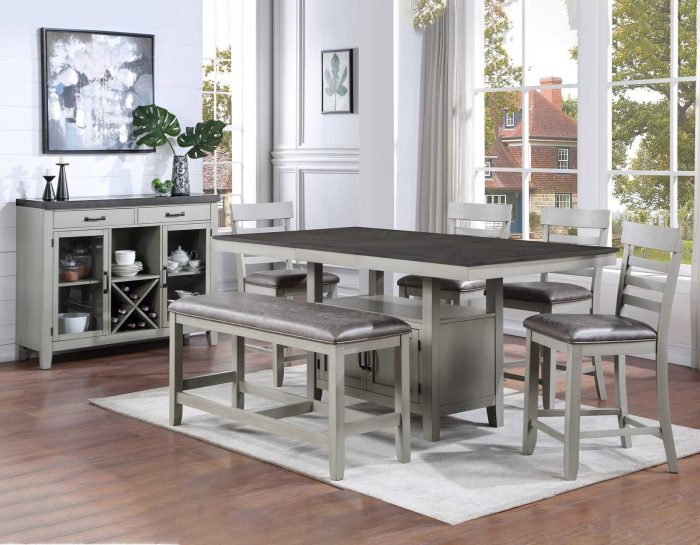 Hyland Grey Counter Height Table & 4 chairs