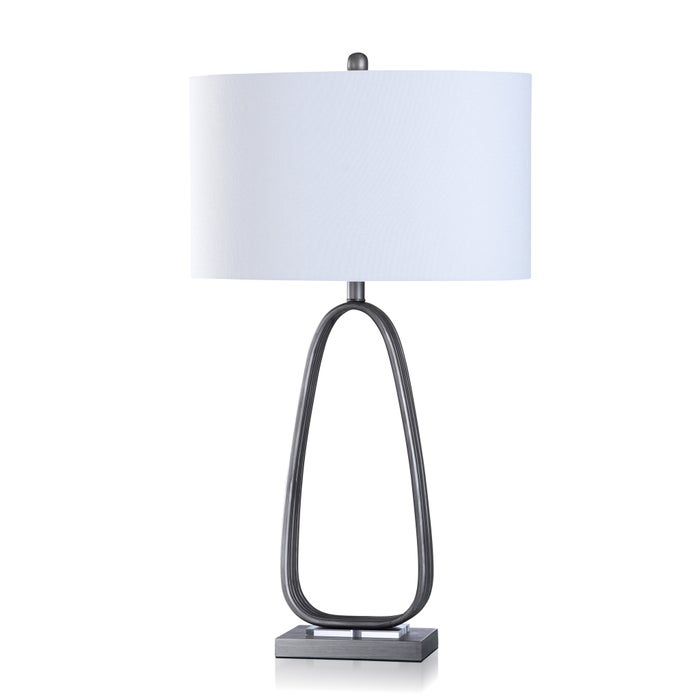 Brushed Steel, Casual Metal & Clear Acrylic Lamp